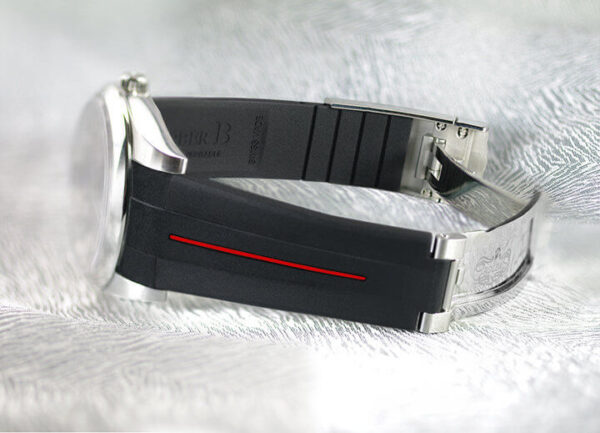 Black and Red Rubber Strap for Rolex Oyster Perpetual 39mm - Classic Series VulChromatic