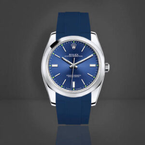 Blue Rubber Strap For Rolex Oyster Perpetual 39mm - Classic Series ...