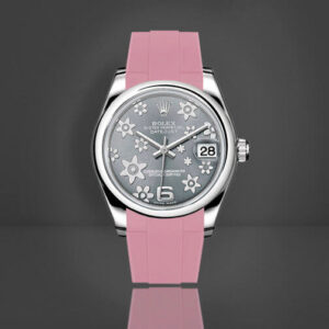 Pink Rubber Straps for Rolex Oyster Perpetual 31mm Tang Buckle Series
