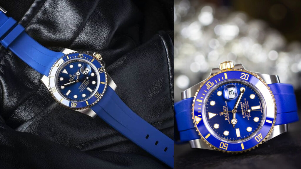 Rolex Submariner Date on Pacific Blue Rubber B Strap