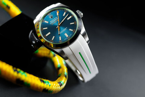White with Green Strap for Rolex Milgauss 40mm - Classic Series VulChromatic