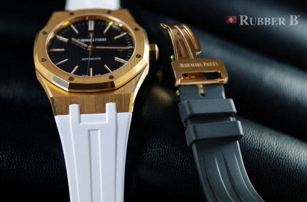 White Rubber Strap for AP 41mm Royal Oak - Classic Buckle Series