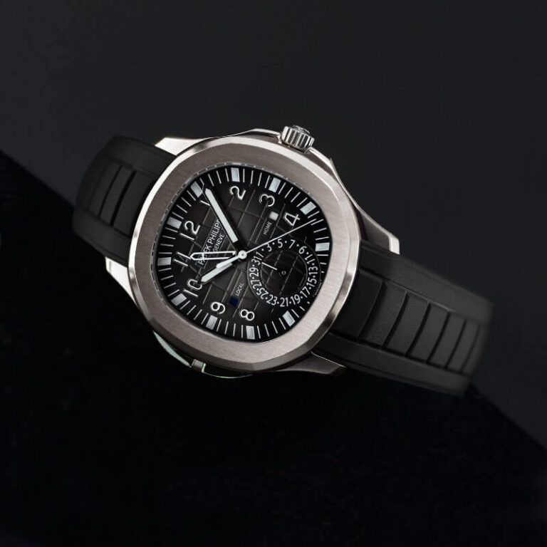 Black Rubber Strap for Aquanaut Travel Time 5164