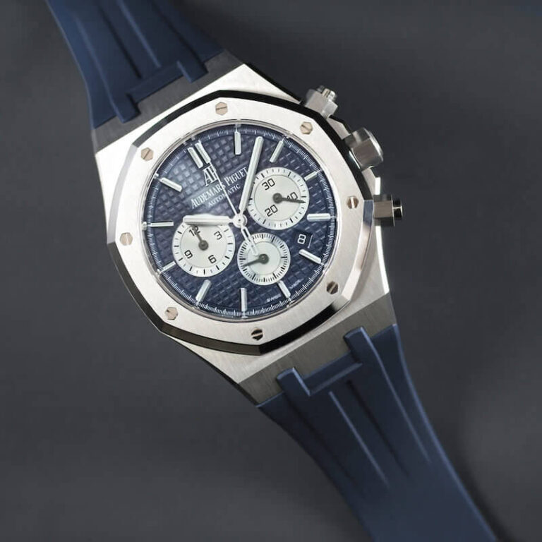 Blue Rubber Strap for AP 41mm Royal Oak Chronograph 26331ST