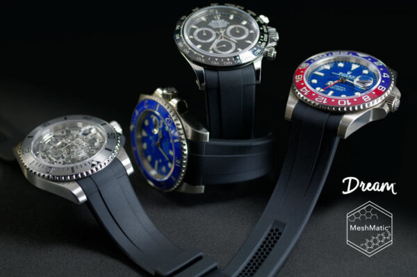 Black Dream Strap For GMT-Master Rolex 16700 by Rubber B