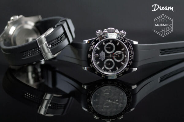 Black Dream Strap For Rolex Panda 116500ln by Rubber B
