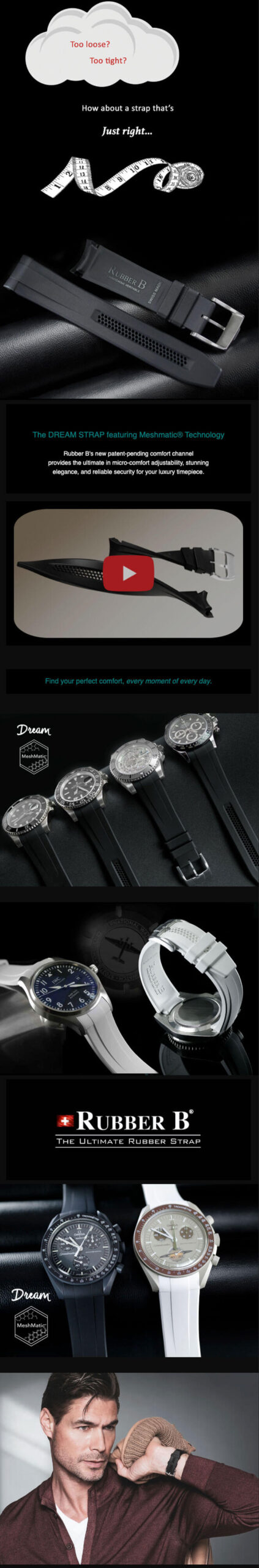 The Dream Strap for specific Rolex, Omega, and IWC models on 08/03/23