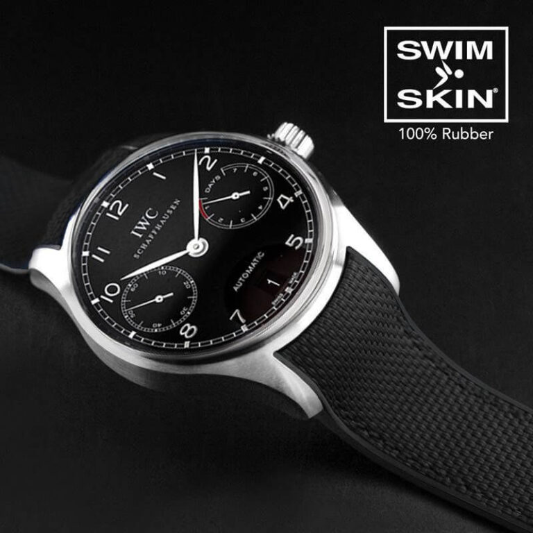 Black Rubber Ballistic Strap for IWC Portugieser 5001 - SwimSkin