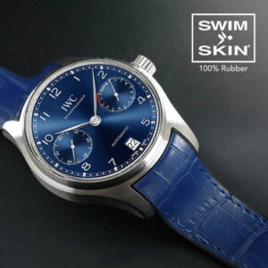 Blue Rubber Alligator Strap for IWC Portugieser 5001 - SwimSkin