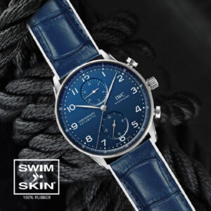 Blue Rubber Alligator Strap for IWC Portugieser Chrono 41mm - SwimSkin - blue-strap-for-iwc-portugieser-chrono (1)