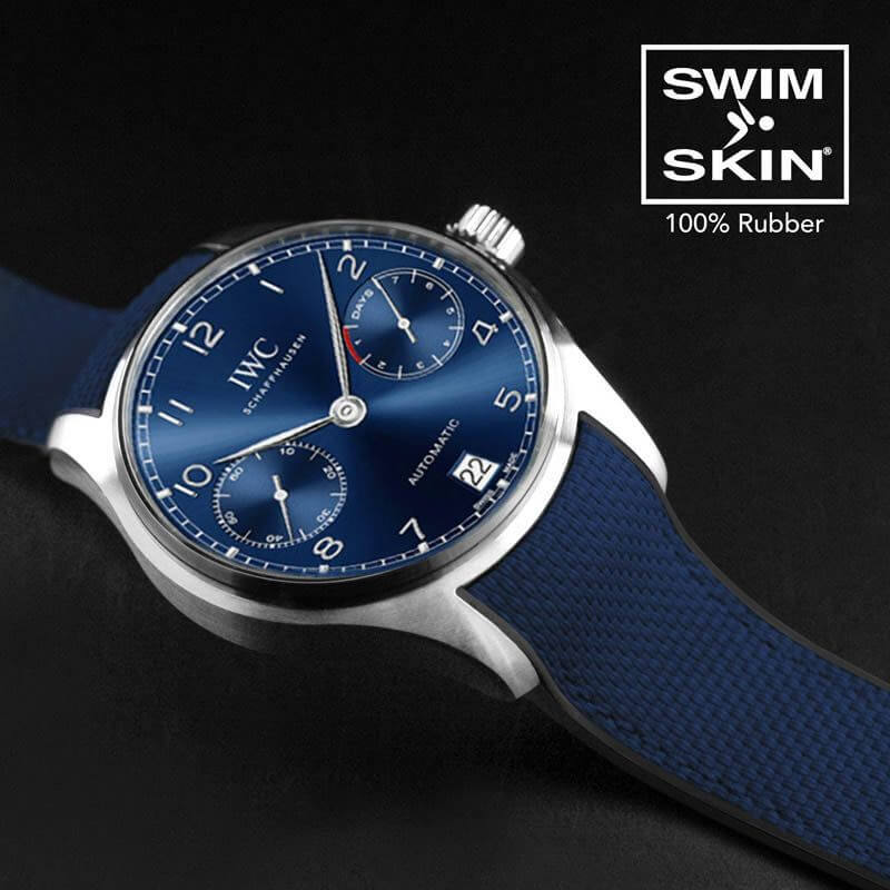 Blue Rubber Ballistic Strap for IWC Portugieser 5001