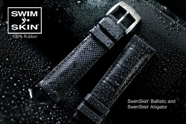 Black Rubber Alligator Strap for IWC Portugieser Automatic 40mm - SwimSkin