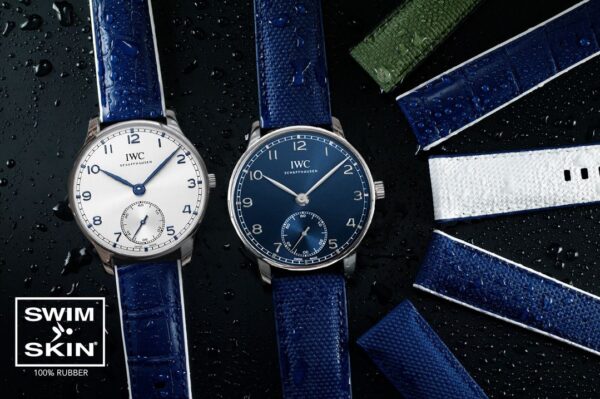 Blue Rubber Alligator Strap for IWC Portugieser Automatic 40mm - SwimSkin