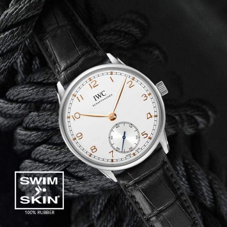 Black Rubber Alligator Strap for IWC Portugieser 40mm