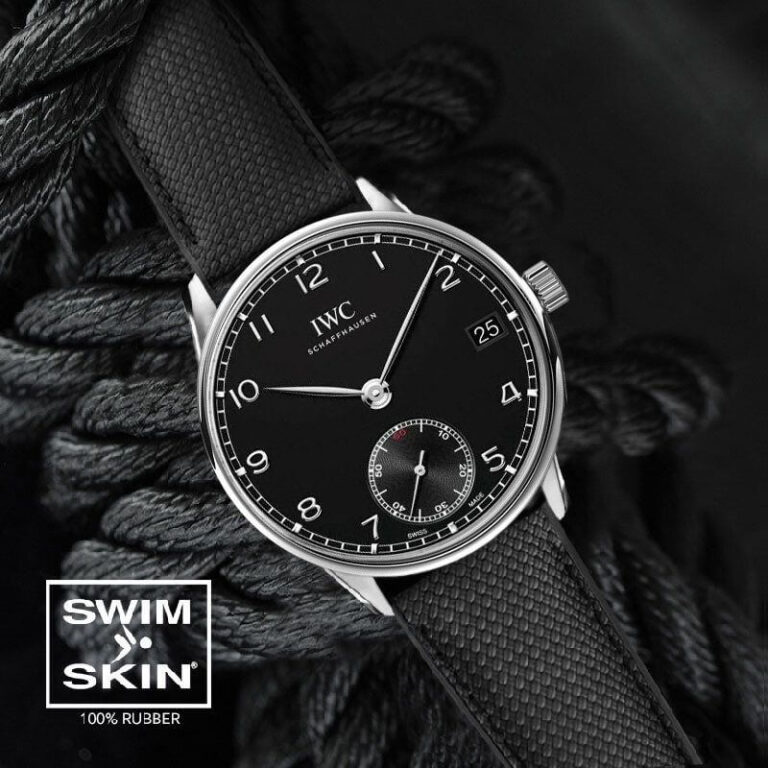 Black Rubber Ballistic Strap for IWC Portugieser 40mm - Rubber B -rubber-strap-for-iwc-portugieser-automatic-40mm-swimskin-ballistic-Rubber B
