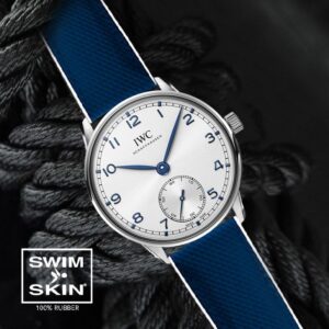 White with Blue Rubber Ballistic Strap for IWC Portugieser 40mm