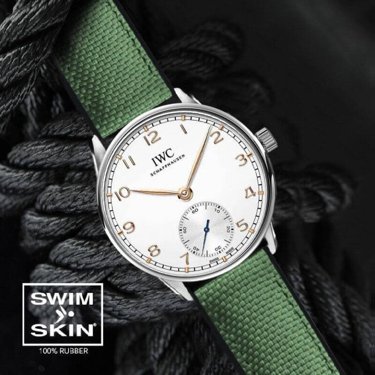 Green Rubber Ballistic Strap for IWC Portugieser 40mm