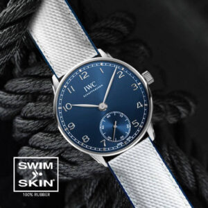 Blue with White Rubber Ballistic Strap for IWC Portugieser 40mm