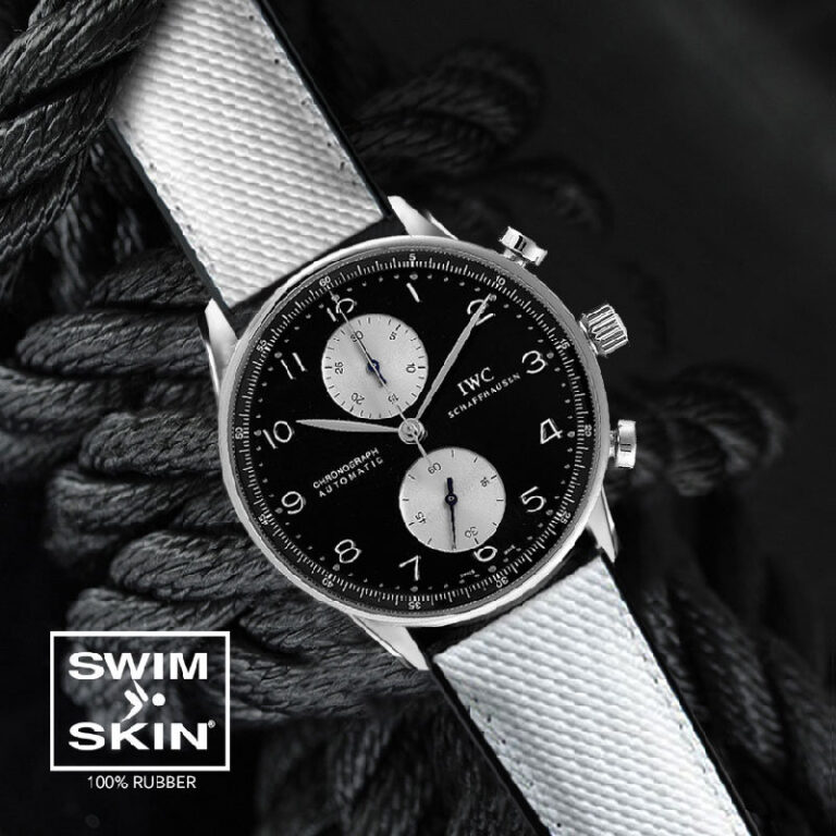 White Rubber Ballistic Strap for IWC Portugieser Chrono 41mm - SwimSkin