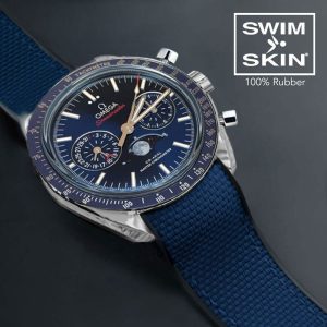 Blue Rubber Strap for Omega Speedmaster Racing two counters 44.25MM – SwimSkin Ballistic