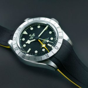 Black and Yellow Rubber Strap for Tudor Black Bay Pro