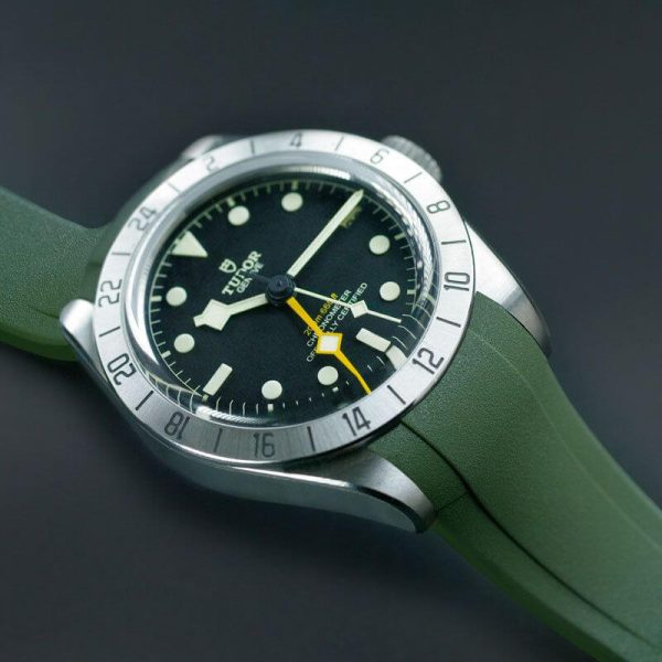 Green Rubber Strap for Tudor Black Bay Pro