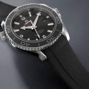 Black Rubber Strap for Omega Planet Ocean 42