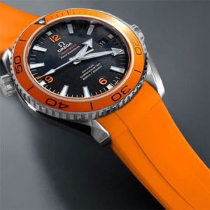 Orange Rubber Strap for Omega Planet Ocean 42