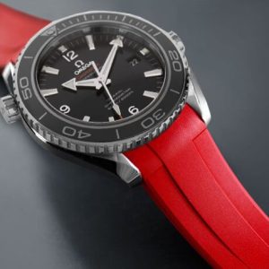 Red Rubber Strap for Omega Planet Ocean 42