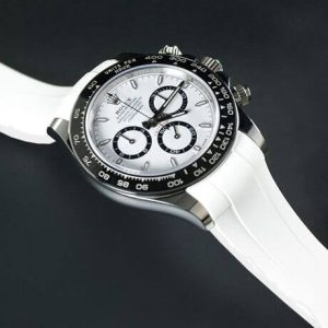 White Rolex Daytona Rubber Band for 126500LN Tang Buckle Series