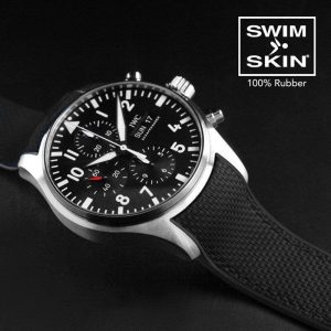 Black Rubber Strap for IWC Pilot Chrono 41mm