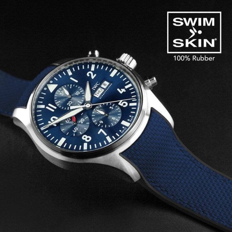 Blue Rubber Strap for IWC Pilot Chrono 41mm