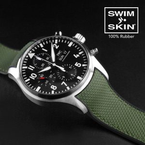 Green Rubber Strap for IWC Pilot Chrono 41mm SwimSkin Ballistic