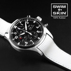 White Rubber Strap for IWC Pilot Chrono 41mm SwimSkin Ballistic