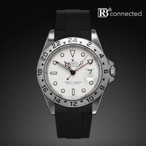 Rubber B Tap-to-Pay Connected Black Connected Rolex 16570 Explorer 2 Rubber Strap