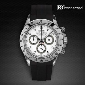 Rubber B Tap-to-Pay Connected Black Connected Rolex Daytona 116520 Rubber Strap
