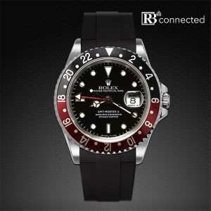 Rubber B Tap-to-Pay Connected Black Connected Rolex GMT Master II 16710 Rubber Strap