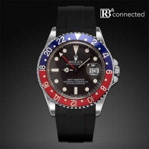 Rubber B Tap-to-Pay Connected Black Connected Rolex GMT Master 1675 Rubber Strap