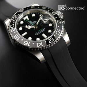 Rubber B Tap-to-Pay Connected Black Connected Rolex GMT Master II 116710LN Rubber Strap
