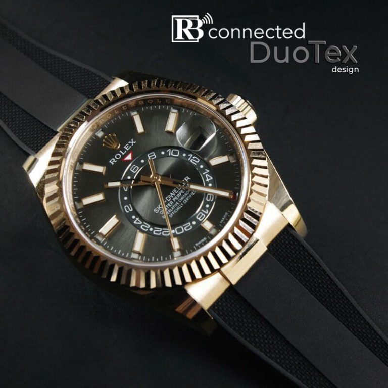 Black Connected Rolex Sky-Dweller 2020 Rubber Strap