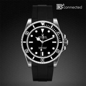 Rubber B Tap-to-Pay Connected Black Connected Rolex Submariner 14060, 14060M & 114060 Rubber Strap