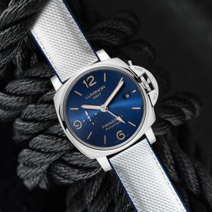 Blue and White Rubber Ballistic Strap for Panerai Luminor 1950 44mm - Type II
