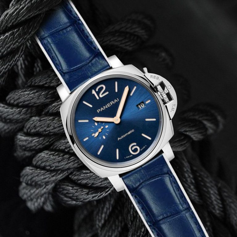 Blue Strap for Panerai 42mm - SwimSkin Alligator strap 100% Rubber