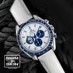 White Ballistic Rubber Strap for Omega Speedmaster Professional 42mm - SwimSkin