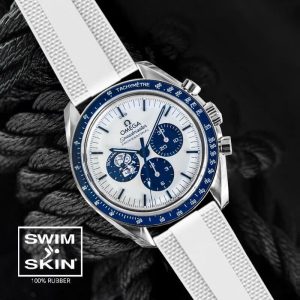 White Dream Rubber Strap for Omega Speedmaster Professional 42mm - SwimSkin