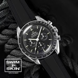 Black Dream Rubber Strap for Omega Speedmaster Professional 42mm - SwimSkin