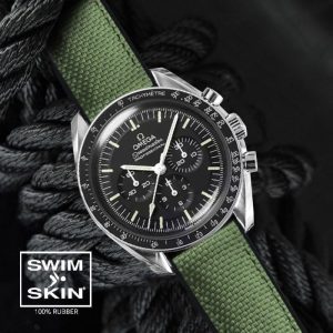 Green Ballistic Rubber Strap for Omega Speedmaster Professional 42mm - SwimSkin