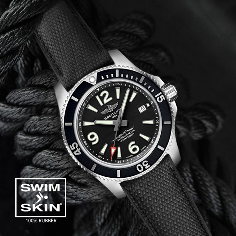 Ballistic Black Rubber Strap For SuperOcean 42mm - a17366