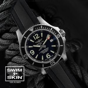 Black Rubber Dream Strap For SuperOcean 42mm