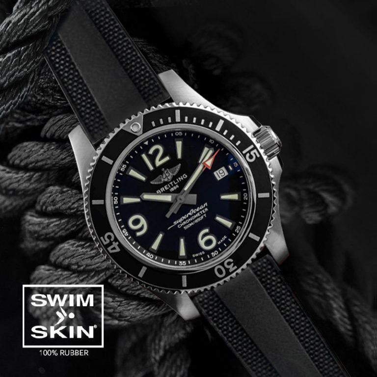 Black Rubber Dream Strap For SuperOcean 42mm